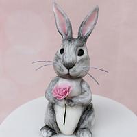 Hand painted bunny cake