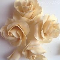 Gold Roses with white and gold royal iced butterflies