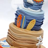 Beach Graduation Cake