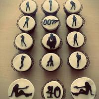 James Bond silhouette cupcakes