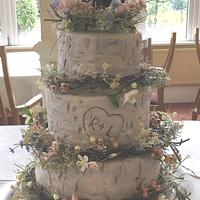 Silver Birch wedding cake