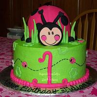 Hot Pink Lady Bug ~ 1st Birthday