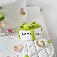 White floral ring cake