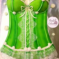 Corset Mint Green Bridal Shower Cake 💚💚💚