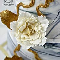Carrara Marble & Gold Wedding Cake