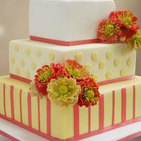 Jennifer Coral Poppy Wedding Cake