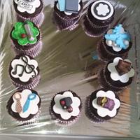 chocolate cupcakes with gumpaste toppers