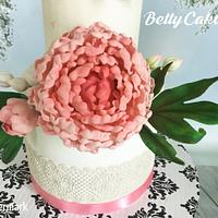 My Sugar flowers wedding cake 