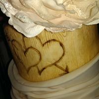 tree stump ruffle wedding cake