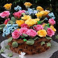 Flower basket cake 