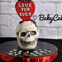 skull cake , Halloween cake,