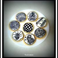 Black & White Mehndi Sugar Cookies