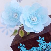 Iced blue wafer paper beauty