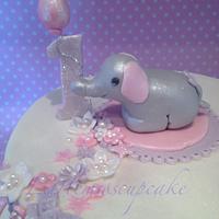 Pretty little elephant cake