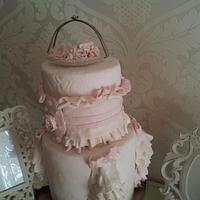 pink ruffle cake