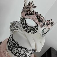 Dramatic masquerade cake