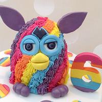 Rainbow Furby birthday cake