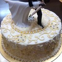 Wedding Cake in ivory and gold..