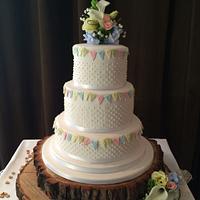 Bunting wedding cake