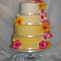 Hibiscus baptism cake