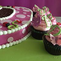 Very pink polka dotted cake.