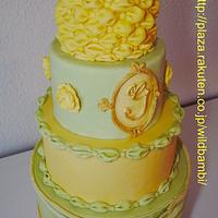 Green & Yellow Wedding cake