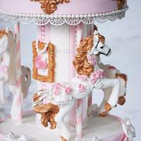 Shabby chic carousel cake