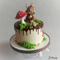 Drip cake with squirrel