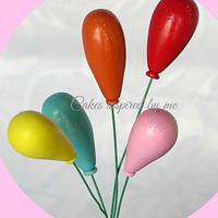 Barney cake with fondant balloons