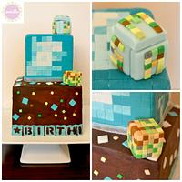 "Elegant" Minecraft Diamond Block Cake
