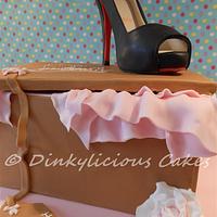 "Christian Louboutin" shoe box cake
