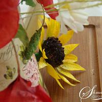  wafer paper Sunflowers and Poppy