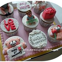 Forever Love Anniversary Cupcakes