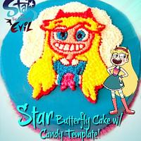STAR BUTTERFLY CAKE w/ EDIBLE TEMPLATE
