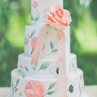 handpainted wedding cake 