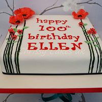 100th birthday poppy cake