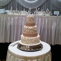 Rose petal wedding cake 