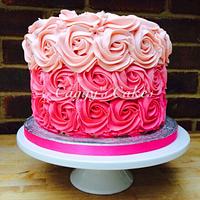 Pink rosette cake