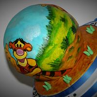 Hand painted Winnie The Pooh character ball cake