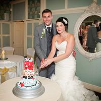Rockabilly Sugar Skulls Wedding Cake
