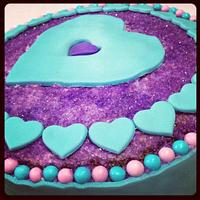 Purple and Blue Heart Cake !