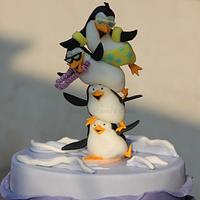 Penguins of Madagascar Cake