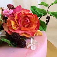 Cake with sugar flowers