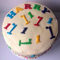 My son's 1st birthday rainbow cake