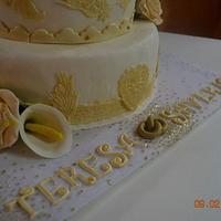 Gold wedding cake