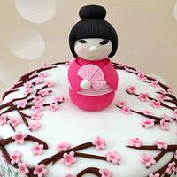 Japanese themes birthday/wedding anniversary cake 