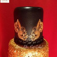 Black & Gold wedding cake