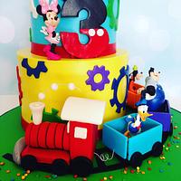 Mickey & Friends Train Cake
