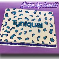 Turquoise/Purple Animal Print Cake
