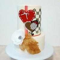 Valentines wedding cake